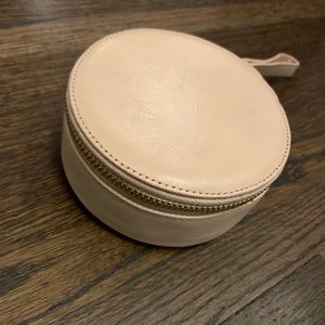 Mark & Graham Blush Leather Circle Pouch